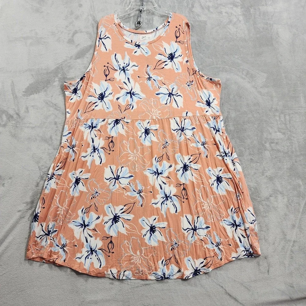 NEW Maurices Dress Womens 3X Orange Floral 24/7 Danica Floral Pocket Mini Casual